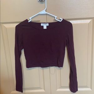 Small burgundy crop top